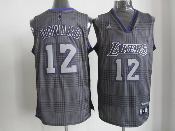  NBA Los Angeles Lakers 12 Dwight Howard Black Square Swingman Jersey